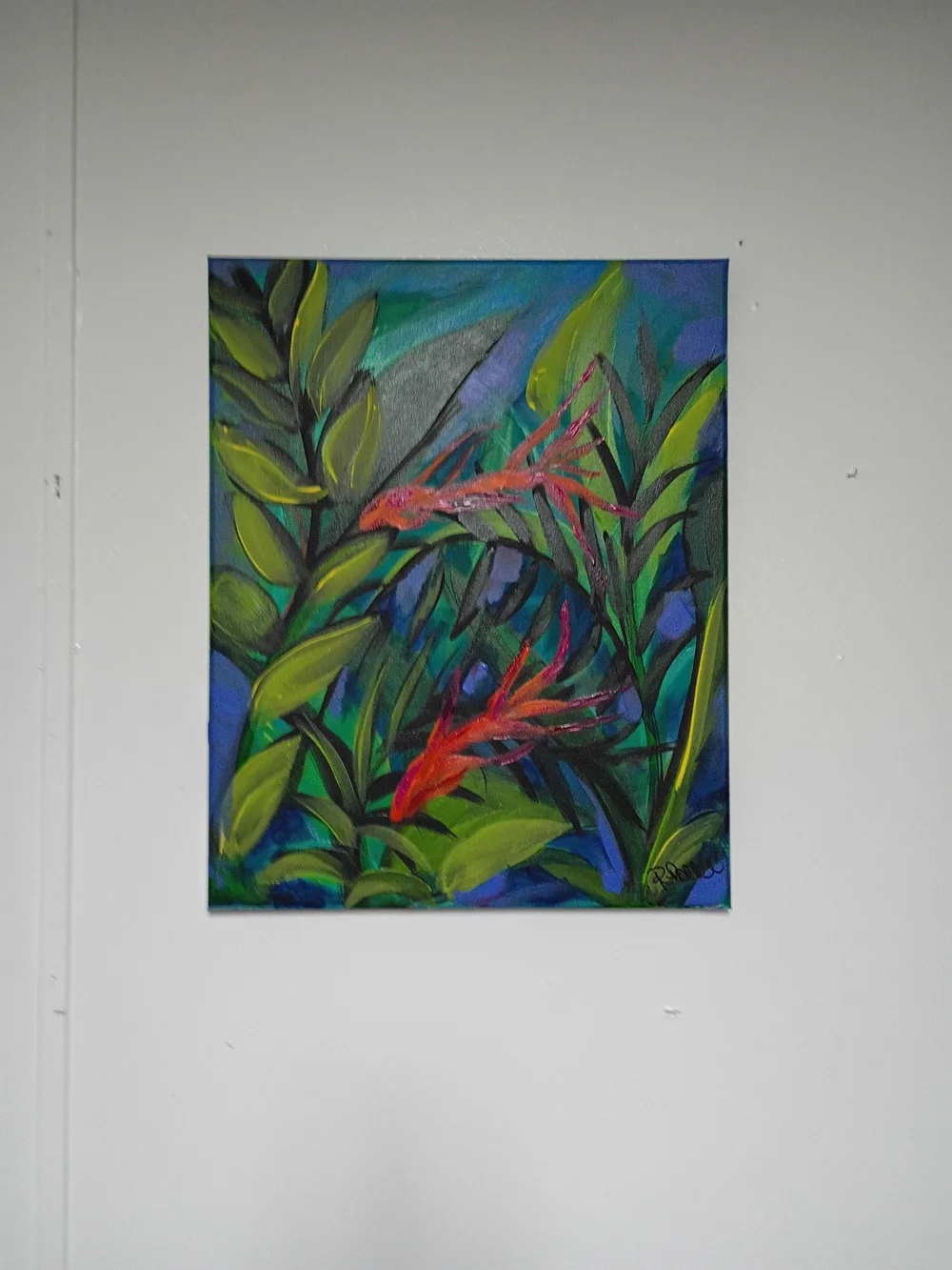 Original By Rachael Potter- Vibrant Orange & Pink Tropical Fish Untitled